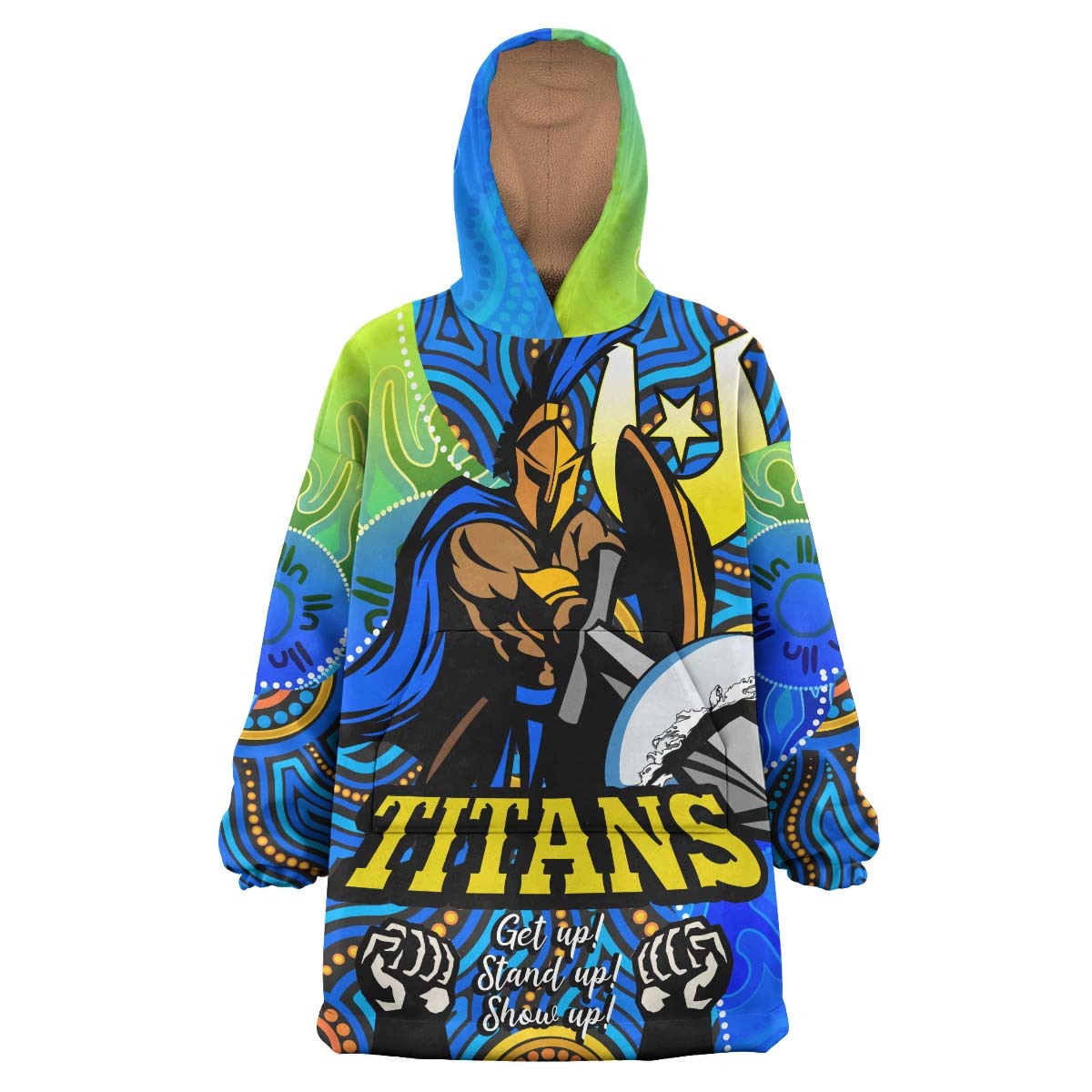 titans-rugby-snug-hoodie-custom-titans-rugby-naidoc-week-and-torres-strait-island-with-aboriginal-dot-painting-style-oodie-blanket