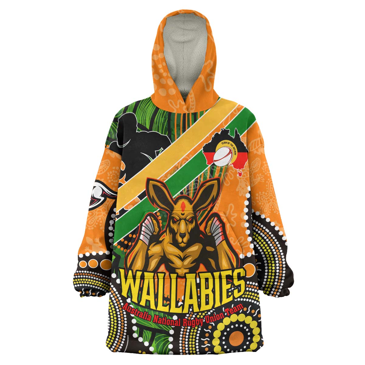 wallabies-rugby-snug-hoodie-custom-australia-national-rugby-championship-with-aboriginal-culture-player-and-number-oodie-blanket