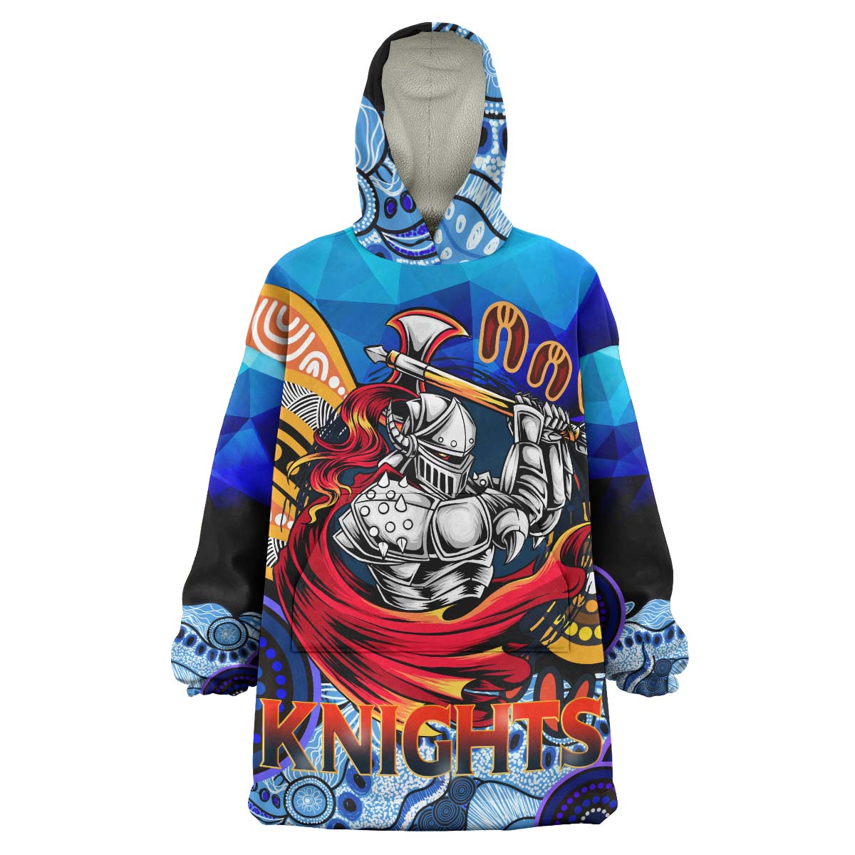 knights-rugby-snug-hoodie-custom-knights-with-low-poly-and-aboriginal-dot-painting-art-oodie-blanket