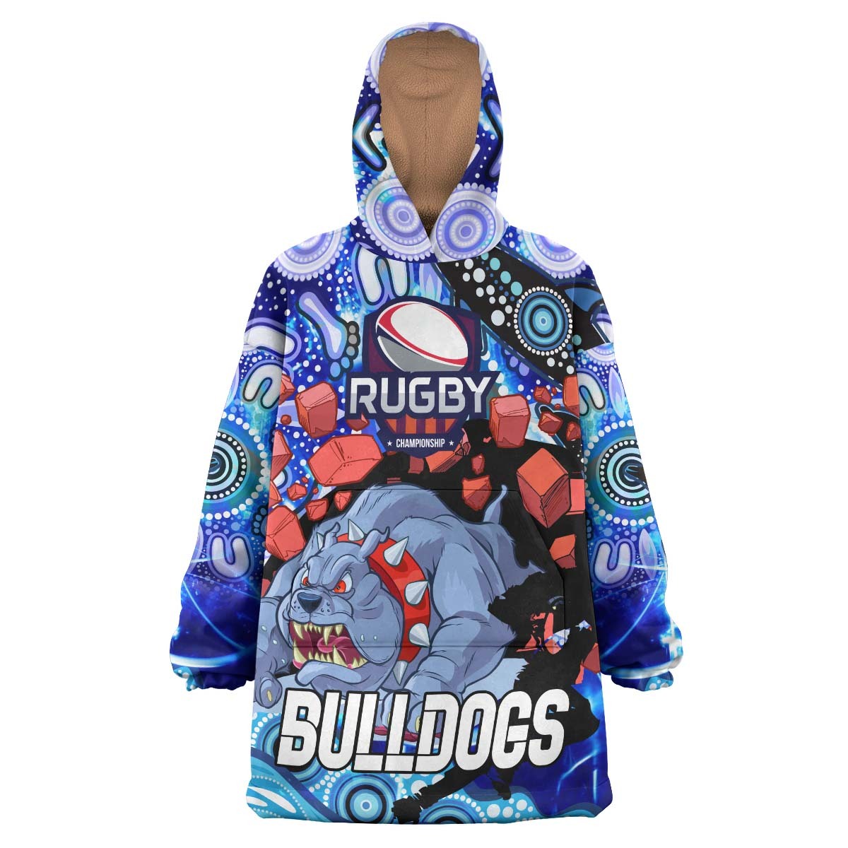 bulldogs-rugby-snug-hoodie-custom-personalised-angry-bulldogs-with-aboriginal-culture-and-dot-painting-player-and-number-oodie-blanket