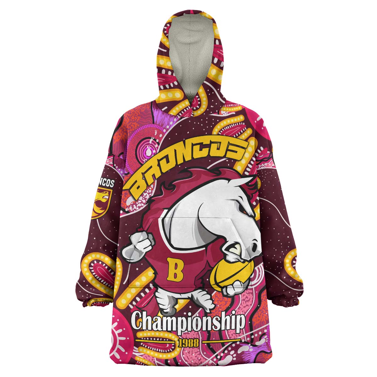 nrlw-broncos-rugby-snug-hoodie-custom-broncos-rugby-aboriginal-dot-painting-player-and-number-woman-oodie-blanket