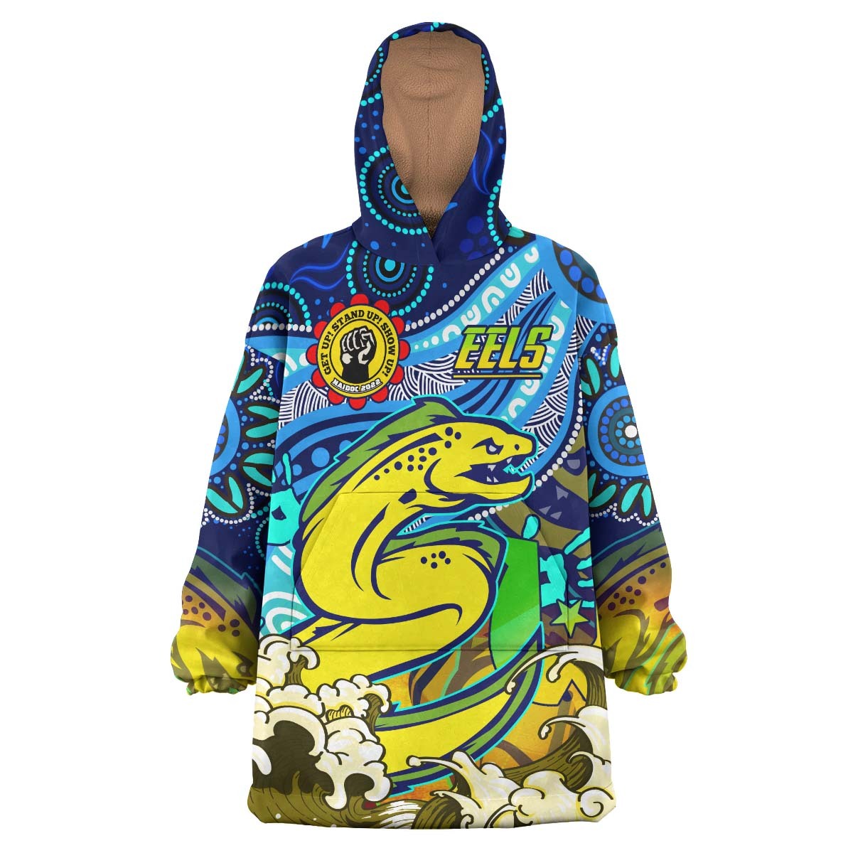 eels-rugby-snug-hoodie-custom-paramata-eels-naidoc-week-celebrations-get-up-stand-up-show-up-with-aboriginal-patterns-oodie-blanket