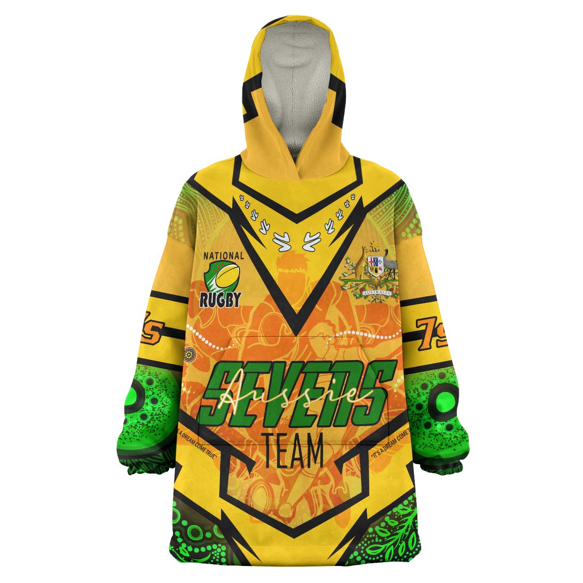 australia-national-rugby-sevens-team-snug-hoodie-custom-aussie-7s-team-coat-of-arms-aboriginal-player-and-number-oodie-blanket