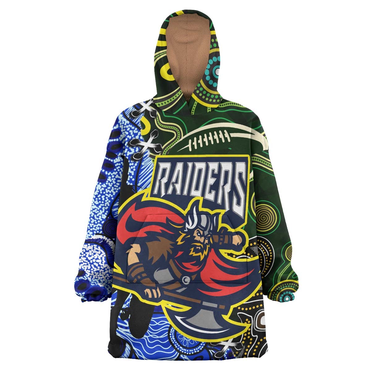 raiders-rugby-snug-hoodie-custom-canberra-raiders-rugby-team-with-aboriginal-dot-painting-and-indigenous-pattern-oodie-blanket