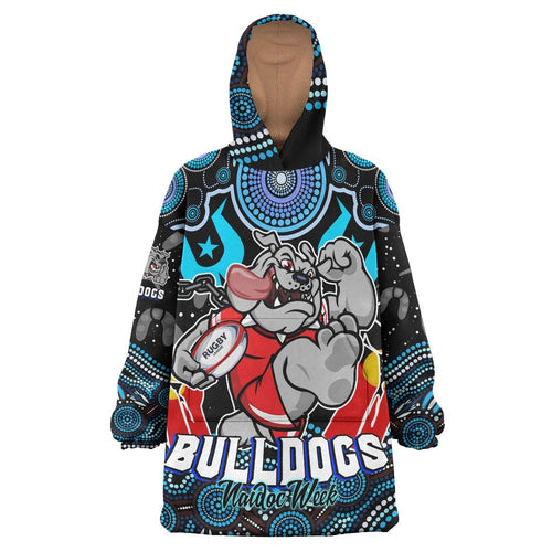 bulldogs-rugby-snug-hoodie-custom-naidoc-week-bulldogs-torres-strait-and-rugby-ball-aboriginal-patterns-oodie-blanket