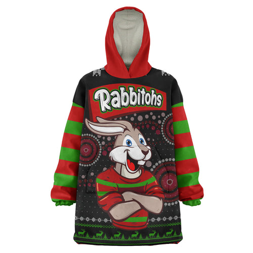 rabbitohs-rugby-christmas-snug-hoodie-custom-rabbitohs-ugly-christmas-knitted-wearable-blanket-hoodie