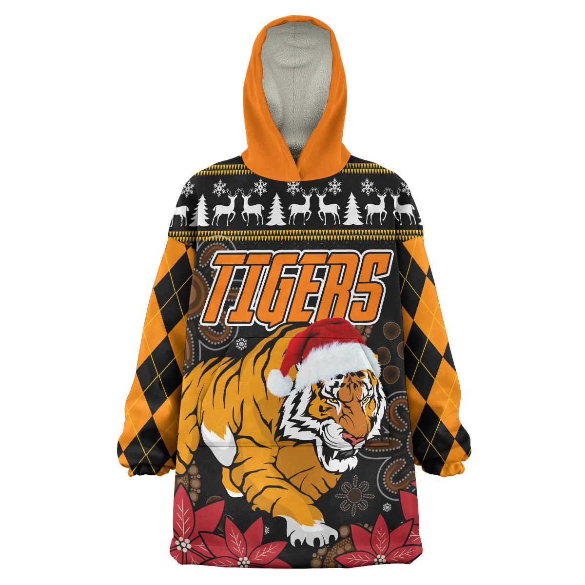 tigers-rugby-christmas-snug-hoodie-custom-tigers-merry-christmas-aboriginal-wearable-blanket-hoodie