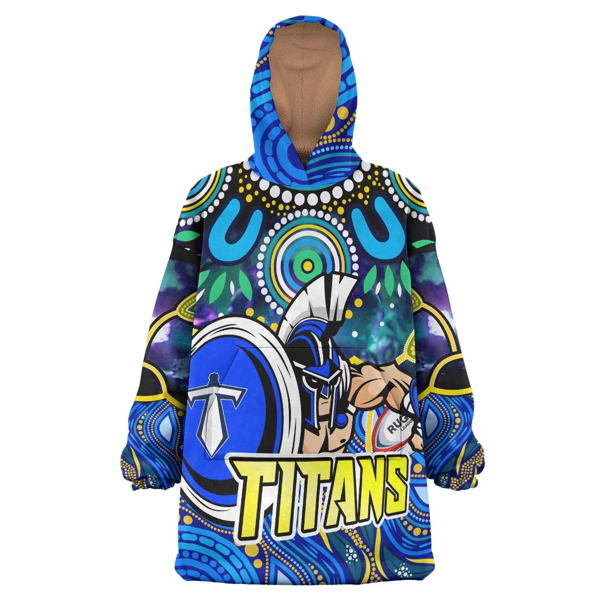 titans-rugby-snug-hoodie-custom-titans-rugby-indigenous-aboriginal-dot-painting-style-oodie-blanket