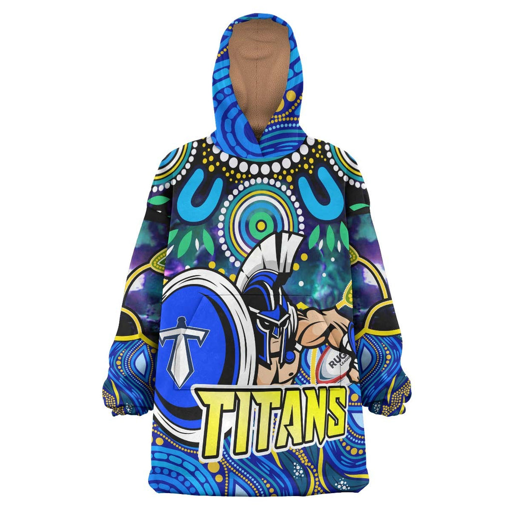 titans-rugby-snug-hoodie-custom-titans-rugby-indigenous-aboriginal-dot-painting-style-oodie-blanket