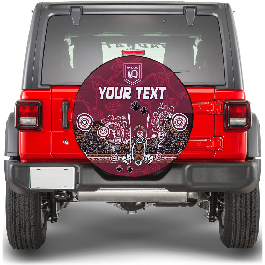 (Custom Personalised) Maroons Rugby Spare Tire Cover Queensland 2022 Aboriginal LT13