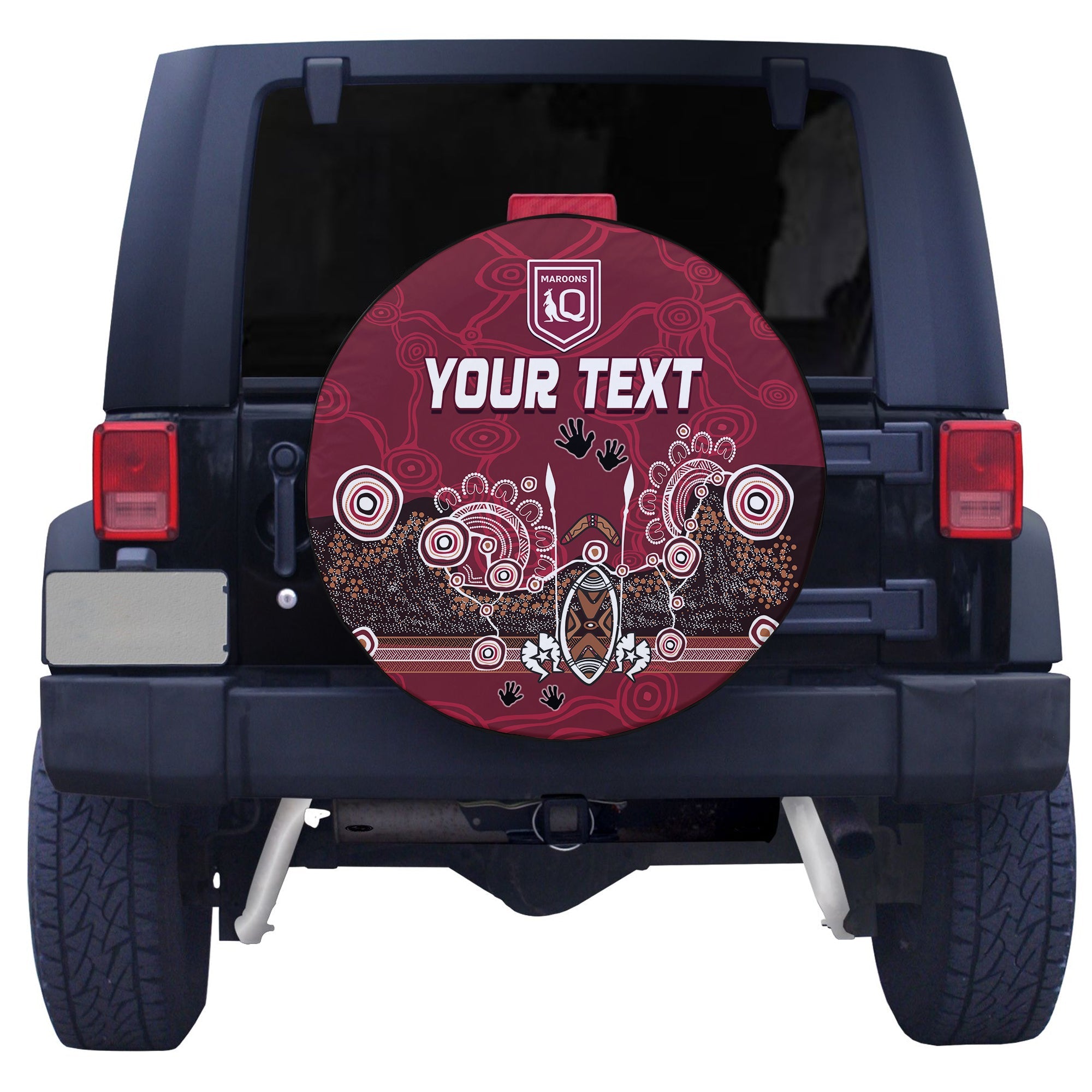 (Custom Personalised) Maroons Rugby Spare Tire Cover Queensland 2022 Aboriginal LT13