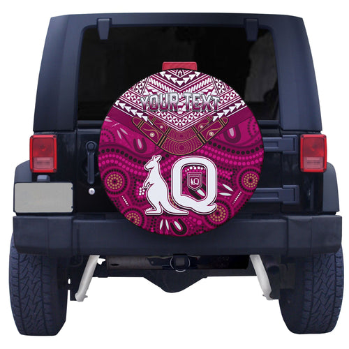 (Custom Personalised) QLD Maroons Spare Tire Cover Aboriginal and Polynesia Admirable LT13
