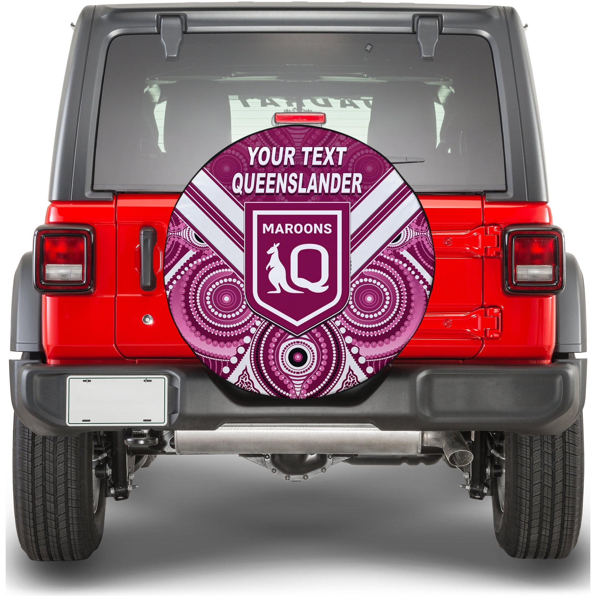 (Custom Personalised) Maroons Rugby Spare Tire Cover Aboriginal Queensland Origin LT13