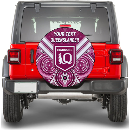 (Custom Personalised) Maroons Rugby Spare Tire Cover Aboriginal Queensland Origin LT13