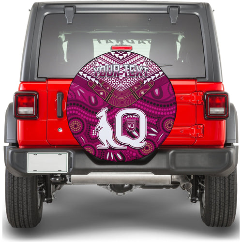 (Custom Personalised) QLD Maroons Spare Tire Cover Aboriginal and Polynesia Admirable LT13