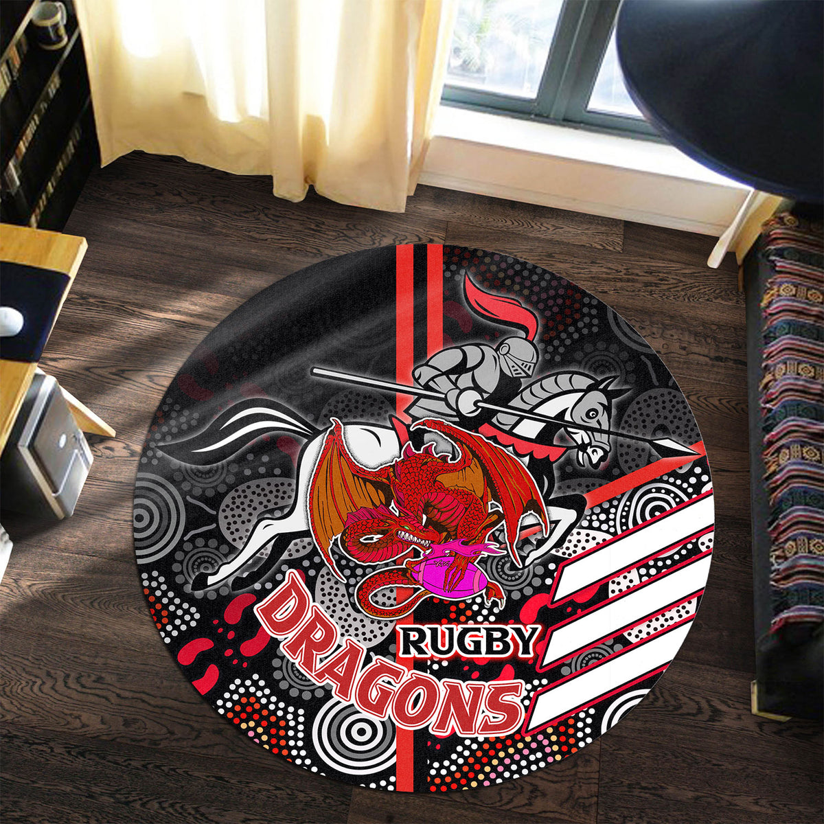 st-george-rugby-round-rug-the-saints-proud-inspired-true-dragon-aboriginal-patterns-round-rug
