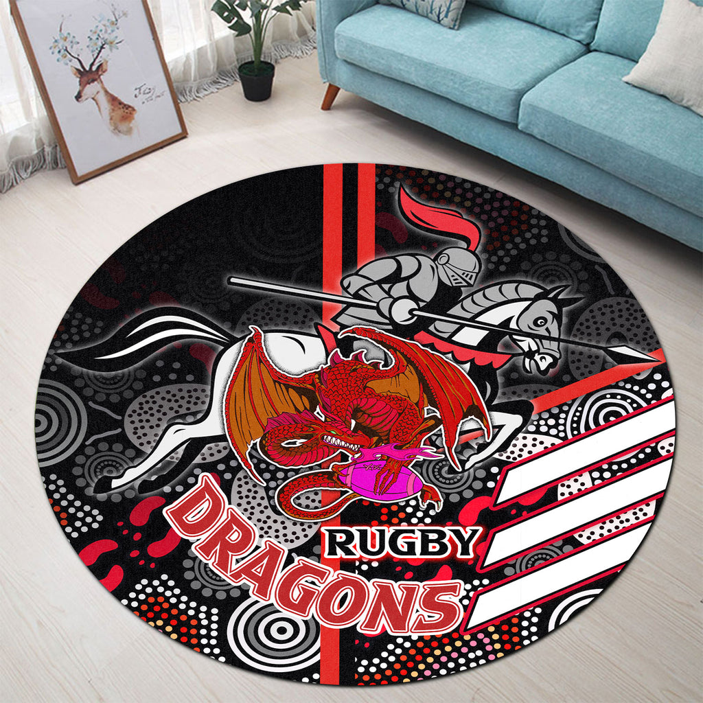 st-george-rugby-round-rug-the-saints-proud-inspired-true-dragon-aboriginal-patterns-round-rug