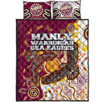sea-eagles-aboriginal-rugby-quilt-bed-set-double-sea-eagles-with-tribal-sun-and-footprints