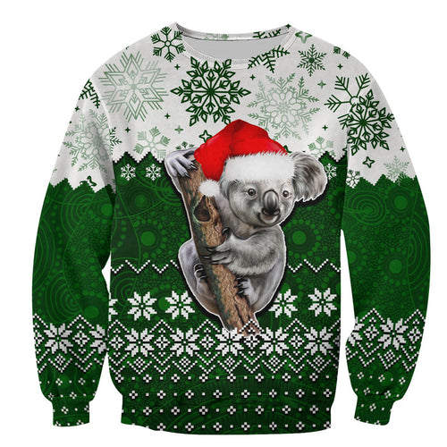 aboriginal-christmas-2022-koala-sweatershirt-green-style