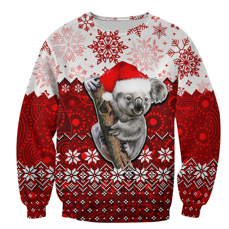 aboriginal-christmas-2022-koala-sweatershirt-red-style