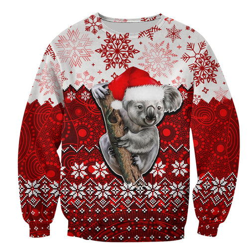 aboriginal-christmas-2022-koala-sweatershirt-red-style