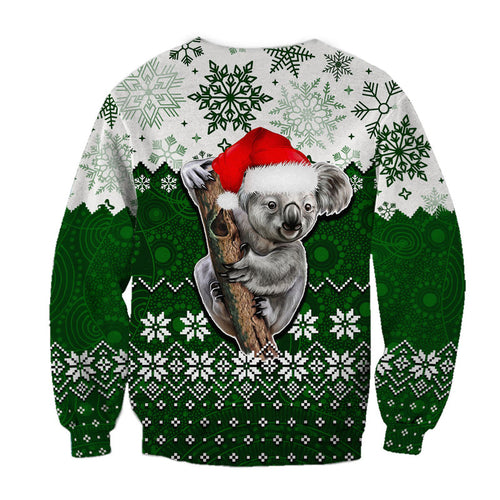 aboriginal-christmas-2022-koala-sweatershirt-green-style