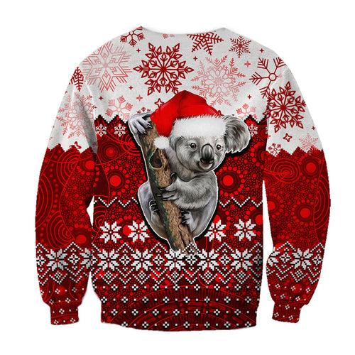 aboriginal-christmas-2022-koala-sweatershirt-red-style