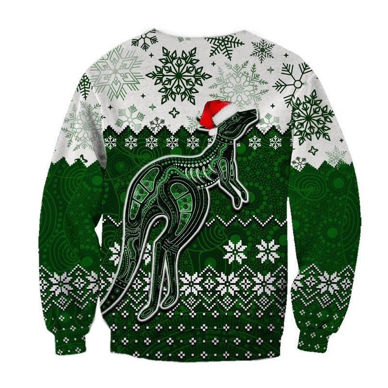 aboriginal-christmas-2022-kangaroo-sweatershirt-green-style