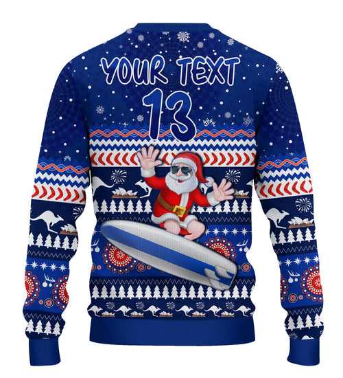 custom-text-and-number-australia-christmas-sweater-aussie-aboriginal-santa-claus-is-surfing-with-kangaroo