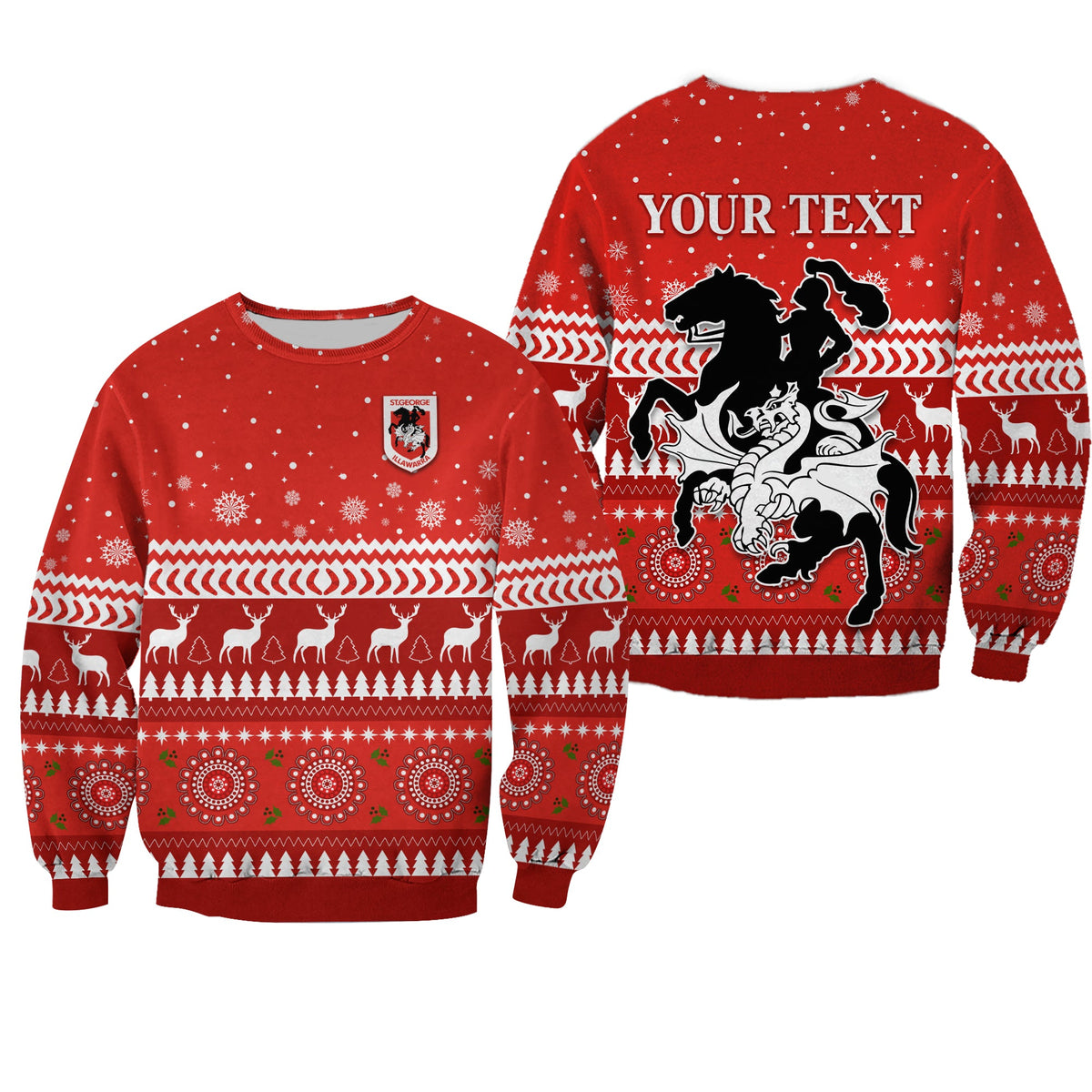 custom-personalised-dragons-sweatshirt-christmas-st-george-illawarra