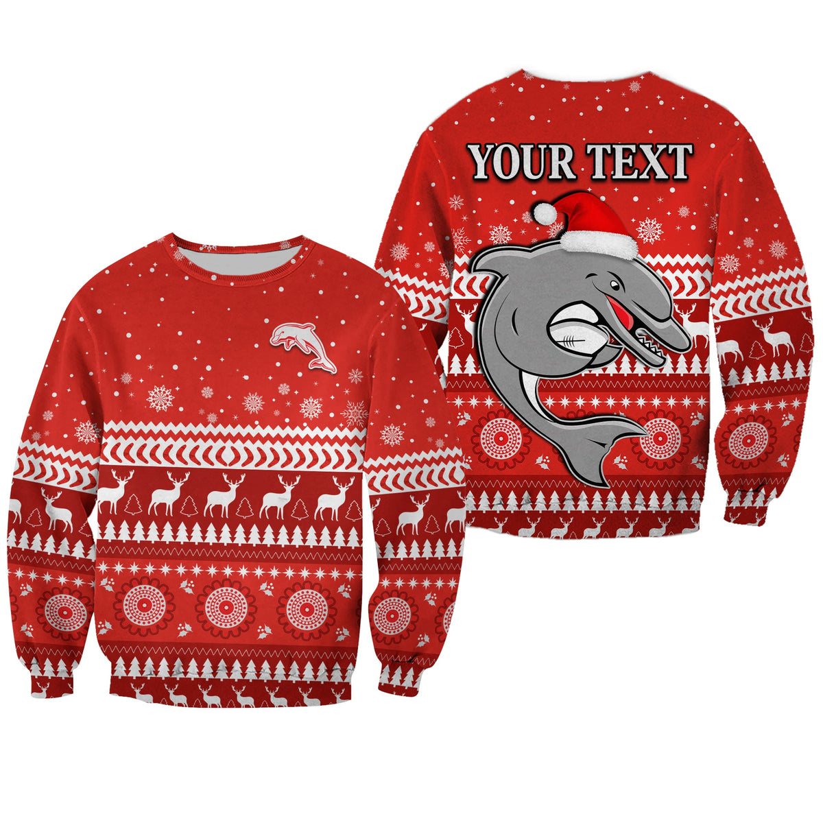 custom-personalised-dolphins-rugby-sweatshirt-christmas-redcliffe