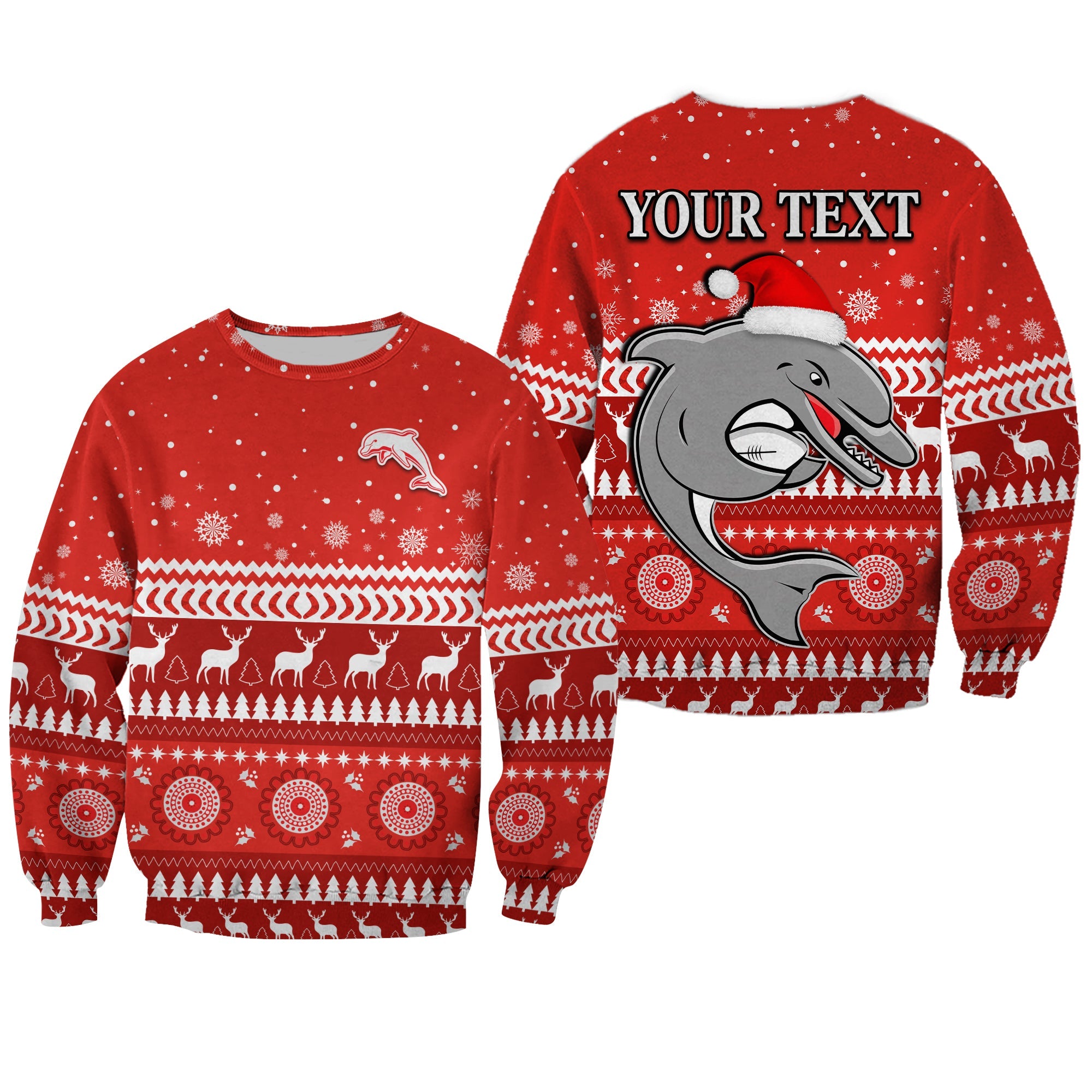 custom-personalised-dolphins-rugby-sweatshirt-christmas-redcliffe