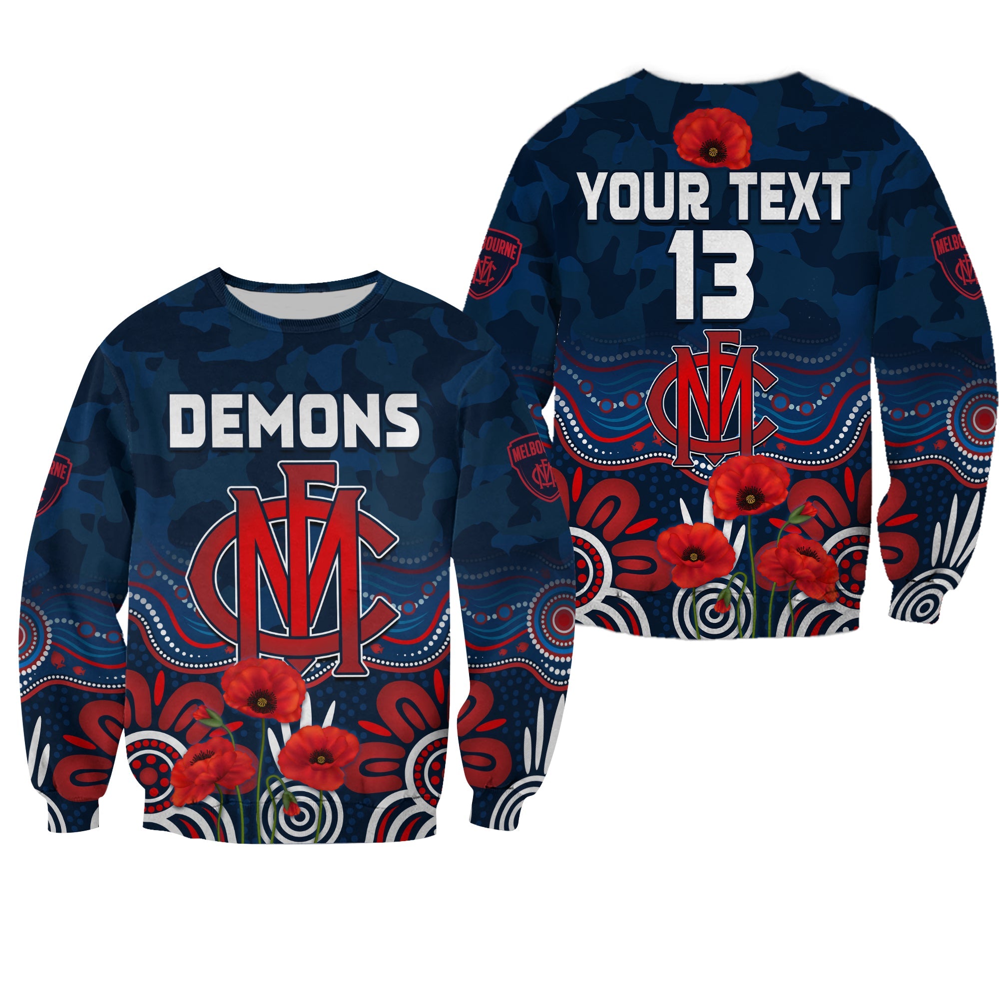custom-text-and-number-demons-anzac-2022-sweatshirt-melbourne-football-aboriginal-poppy
