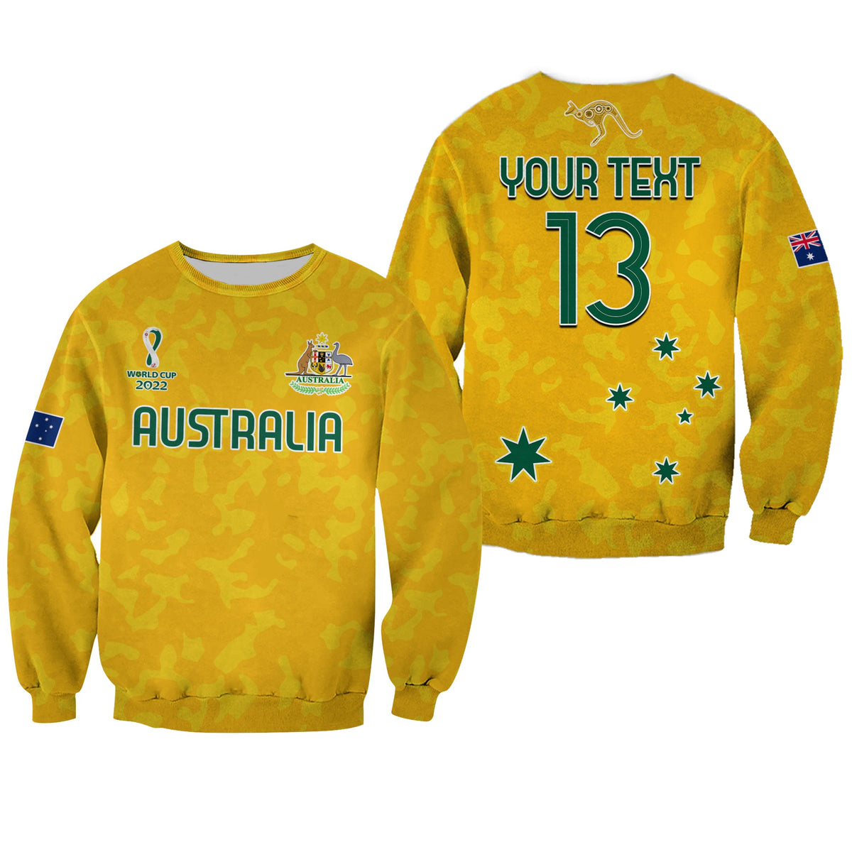 custom-text-and-number-australia-soccer-sweatshirt-world-cup-football-2022-socceroos-with-kangaroos