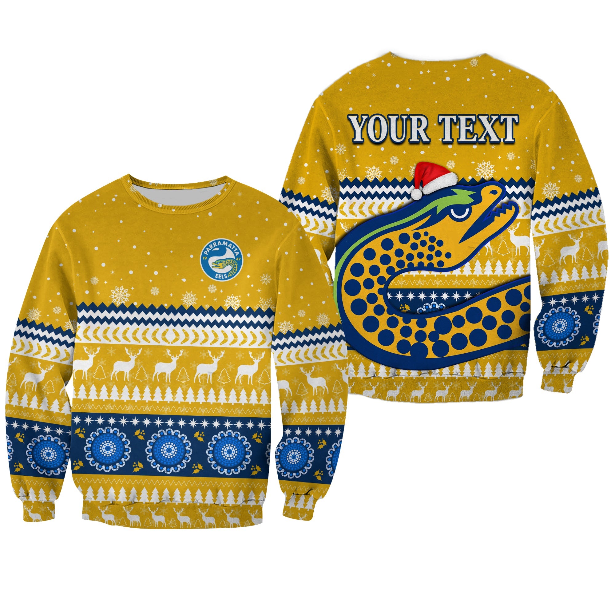 custom-personalised-eels-rugby-sweatshirt-christmas-parramatta-gold