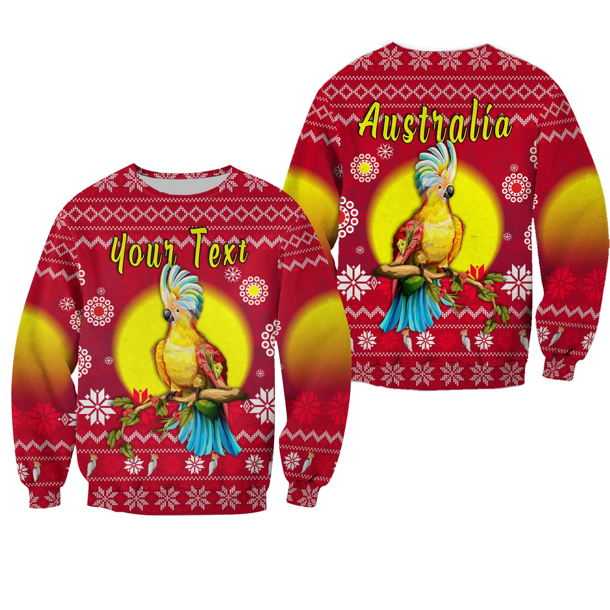 custom-personalised-australia-christmas-sweatshirt-be-loved-cockatoo