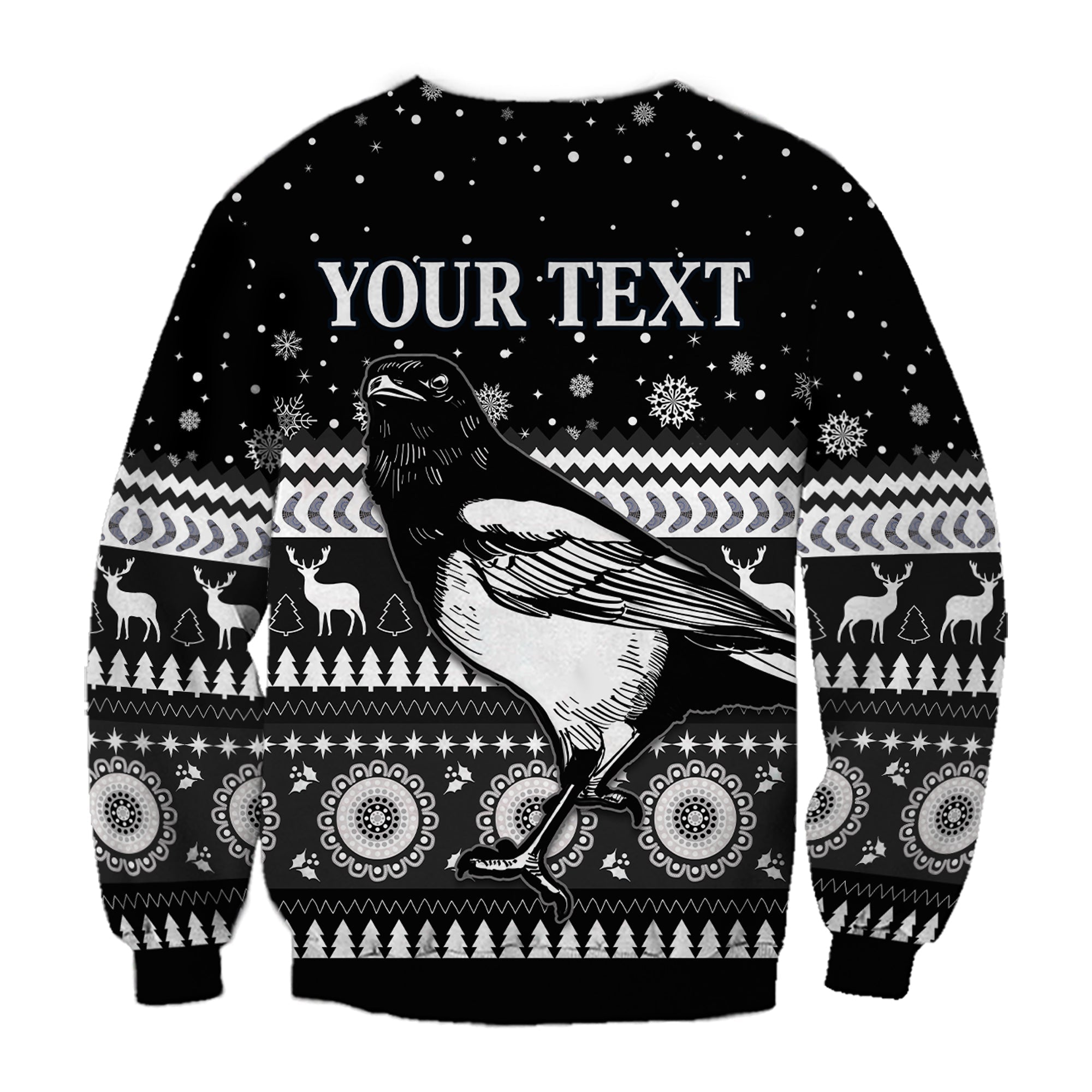 custom-personalised-magpies-christmas-sweatshirt-indigenous-collingwood-football