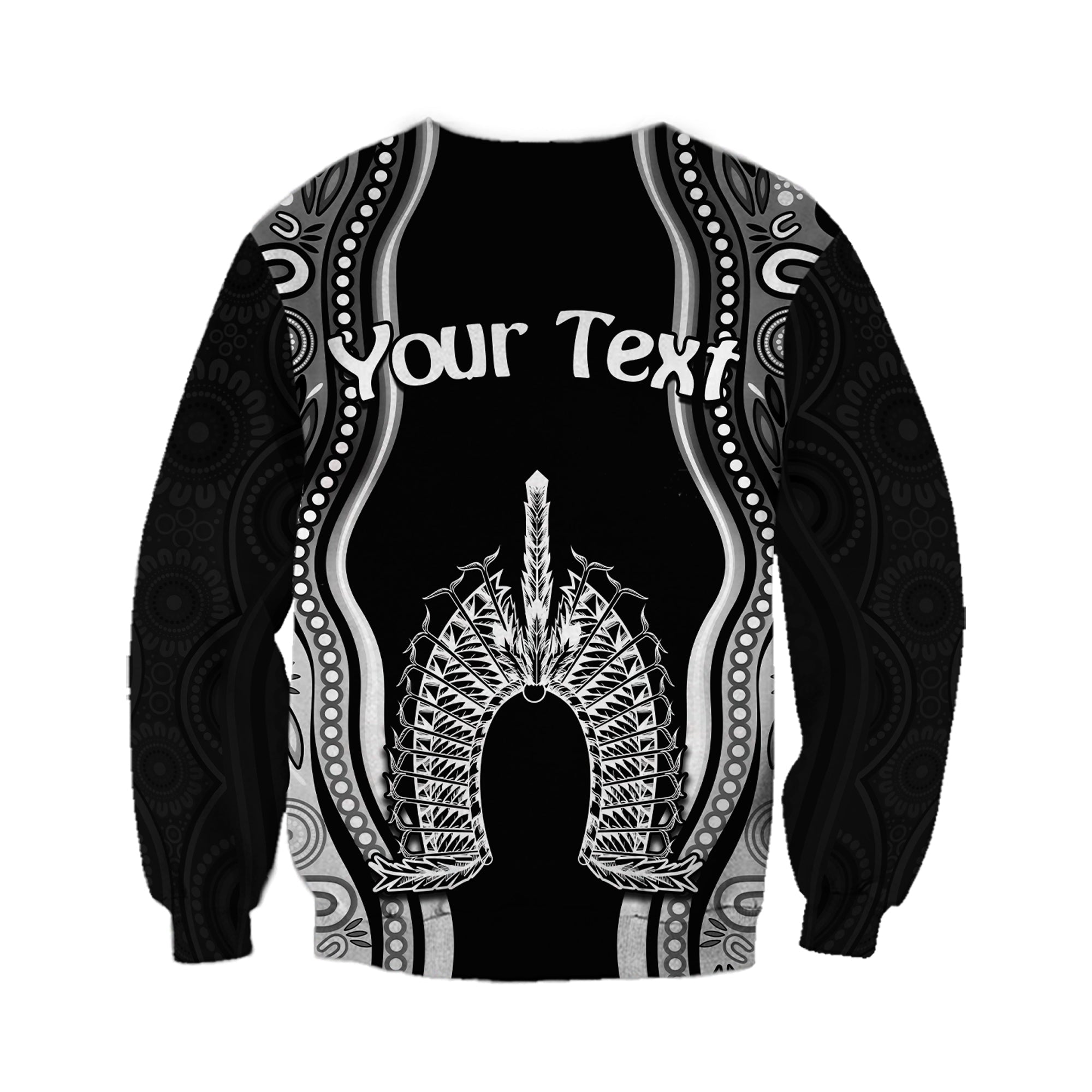 custom-personalised-torres-strait-islands-sweatshirt-the-dhari-mix-aboriginal-turtle-version-black