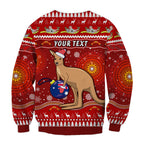 custom-personalised-australia-christmas-sweatshirt-aboriginal-kangaroo