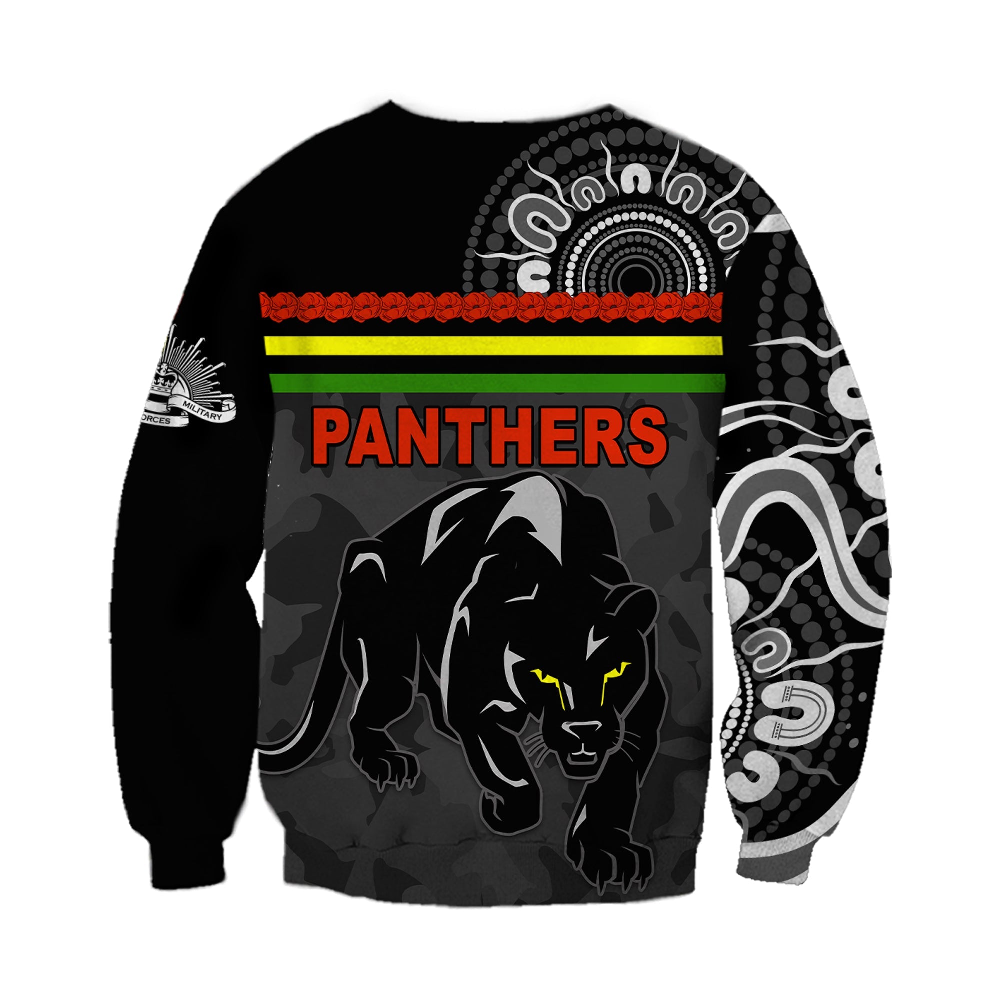 custom-personalised-panthers-anzac-day-sweatshirt-aboriginal-lest-we-forget-ver02