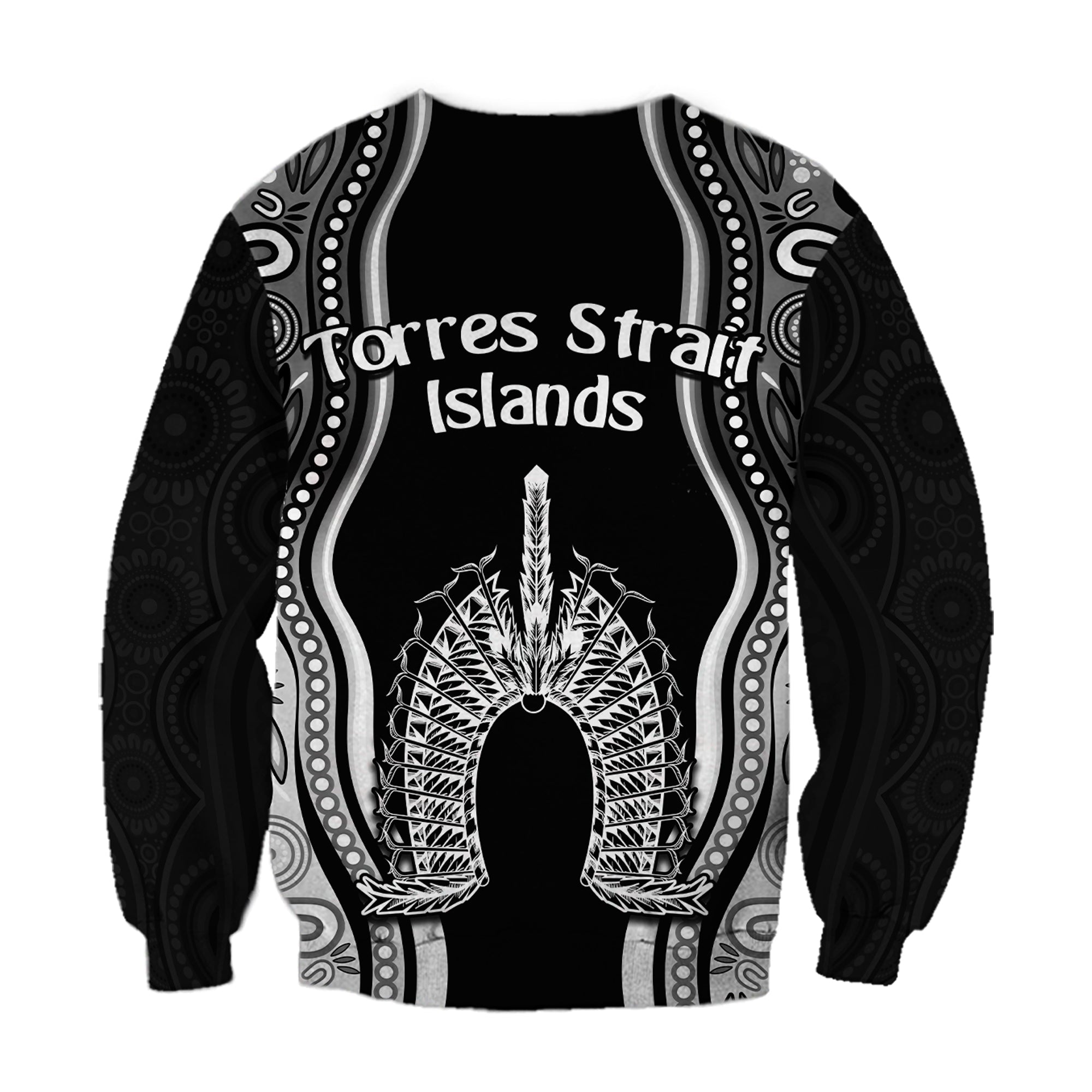 torres-strait-islands-sweatshirt-the-dhari-mix-aboriginal-turtle-version-black