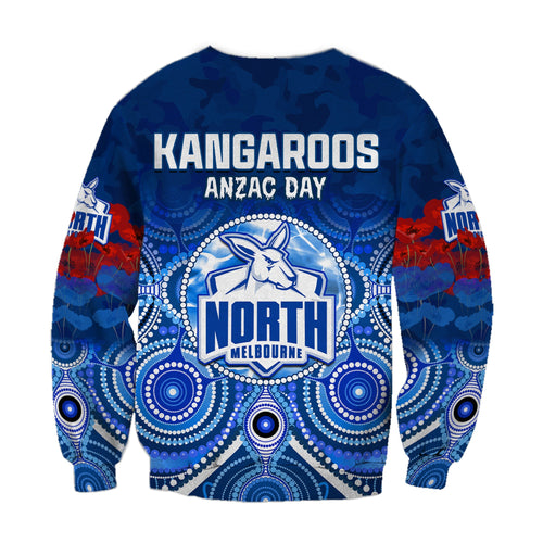custom-personalised-kangaroos-anzac-2022-sweatshirt-north-melbourne-football-aboriginal-poppy-flowers
