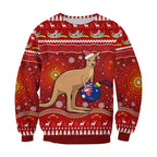custom-personalised-australia-christmas-sweatshirt-aboriginal-kangaroo