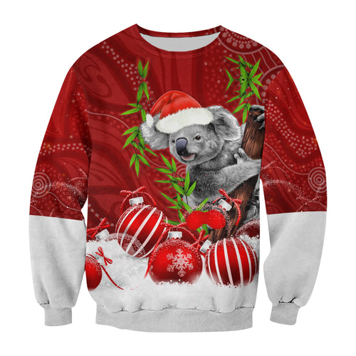 custom-personalised-australia-koala-aboriginal-sweatshirt-merry-christmas