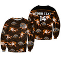 (Custom Text And Number) Wests Tigers Rugby Sweatshirt Polynesian Tribal Mix Tropical Hawaiian Style LT14