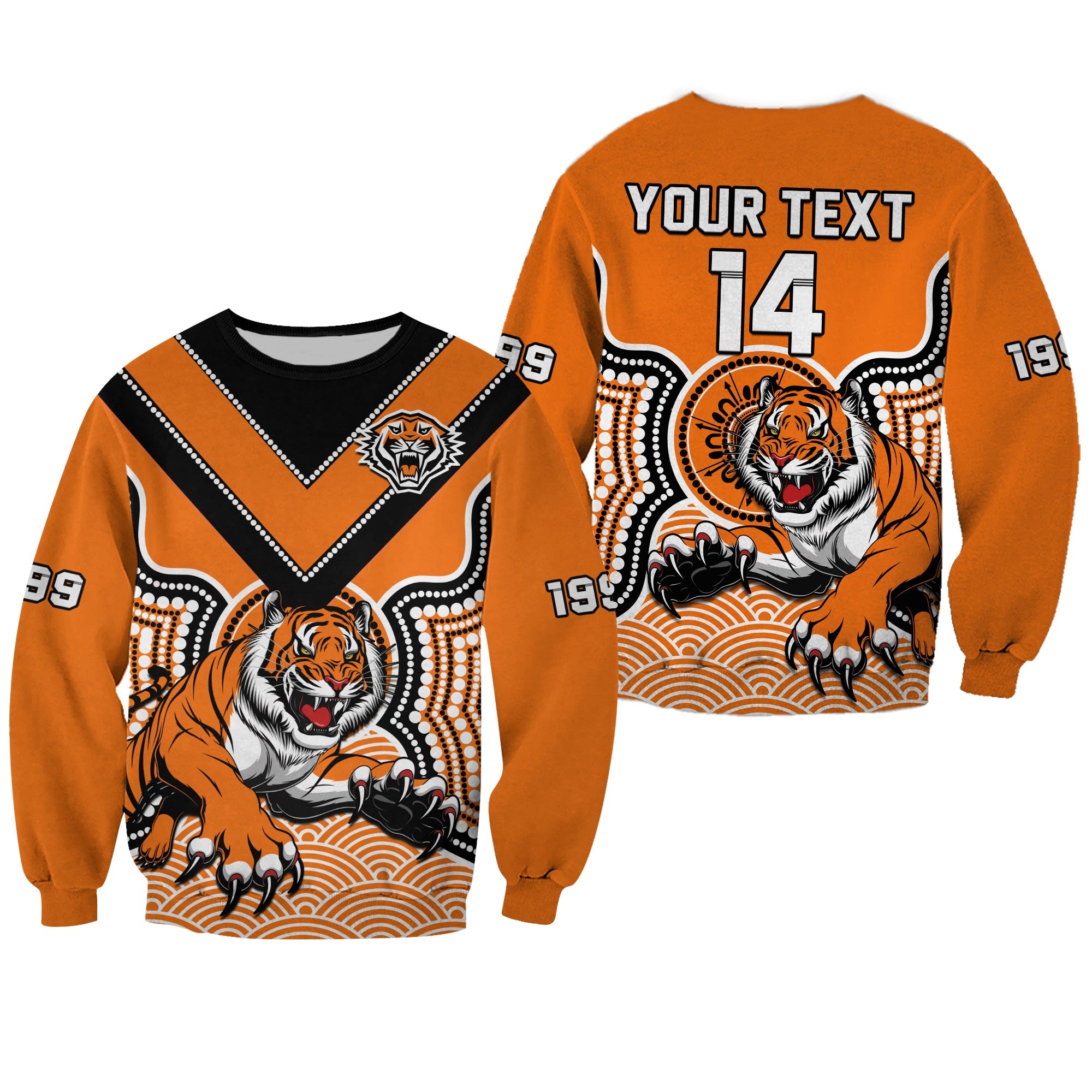 custom-text-and-number-wests-tigers-rugby-sweatshirt-indigenous-artsy