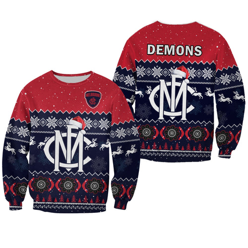 melbourne-football-sweatshirt-demons-indigenous-merry-christmas