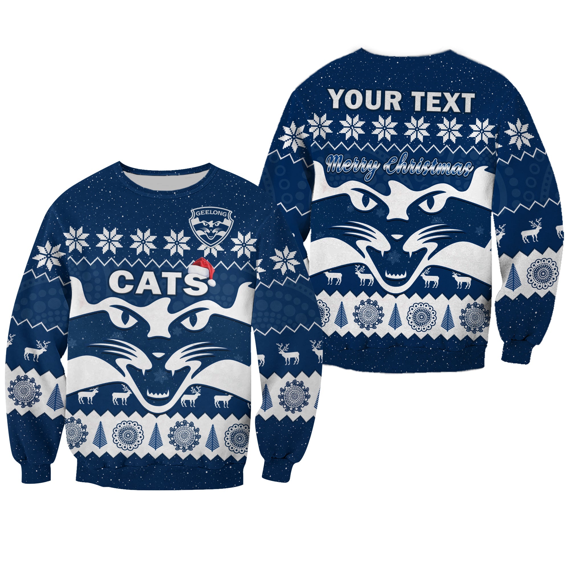 custom-personalised-cats-football-christmas-sweatshirt-geelong-aboriginal-painting