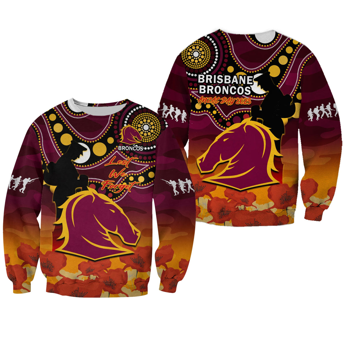 brisbane-broncos-rugby-anzac-2023-sweatshirt-aboriginal-mix-poppy-lest-we-forget