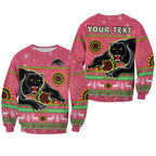 custom-personalised-panthers-christmas-sweatshirt-aboriginal-pattern-penrith-pink-version